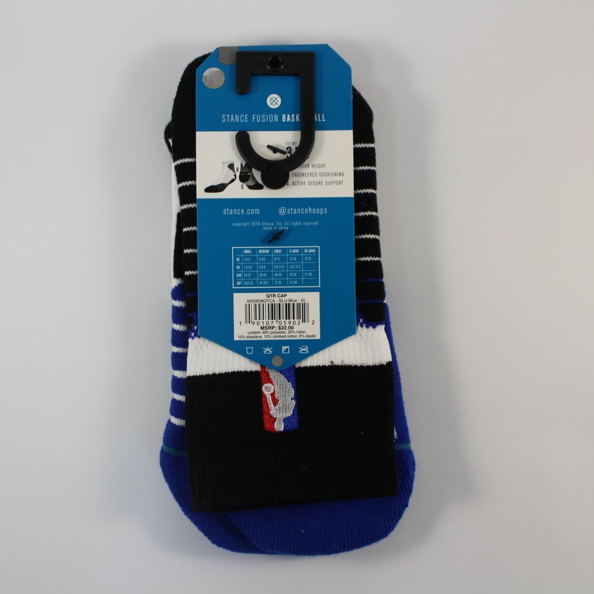Шкарпетки баскетбольні Stance NBA Quarter Cap Basketball Socks Black Blue M359D6QTCA-BLU, XL (46-50), В наявності, доставка 1-2 дні