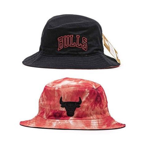 Панама Mitchell & Ness NBA Chicago Bulls Reversible Tie Dye Bucket Hat Black Red, L/XL, В наявності, доставка 1-2 дні