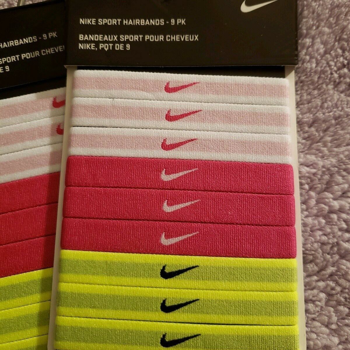 Резинки для заплітання волосся Nike Sport Hairbands Multicolor - 9 шт, OneSize (універсальний), В наявності, доставка 1-2 дні