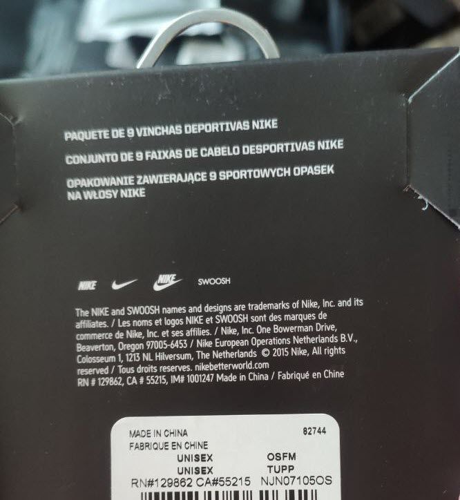 Резинки для заплітання волосся Nike Sport Hairbands Multicolor - 9 шт, OneSize (універсальний), В наявності, доставка 1-2 дні