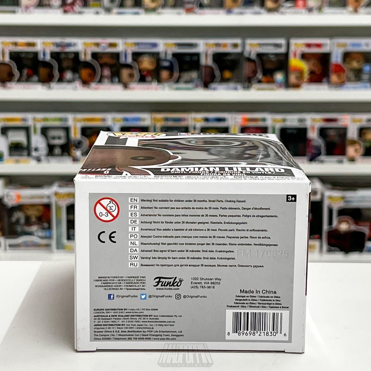 Колекційна фігурка Funko Pop NBA Damian Lillard #30 - Portland Trail Blazers Black (21830), 4'' (10 см), В наявності, доставка 1-2 дні