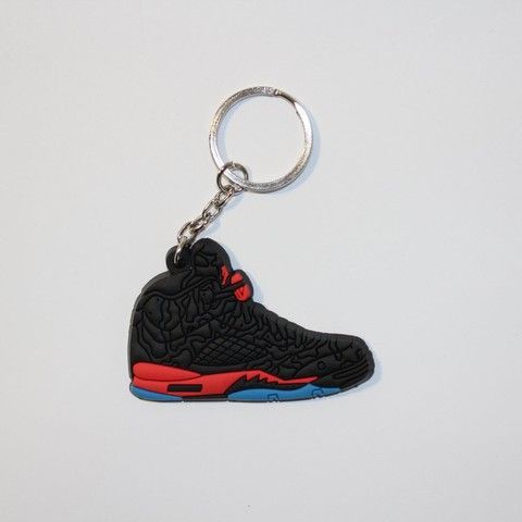 Брелок Jordan 5 Retro Black Red, OneSize (універсальний), В наявності, доставка 1-2 дні