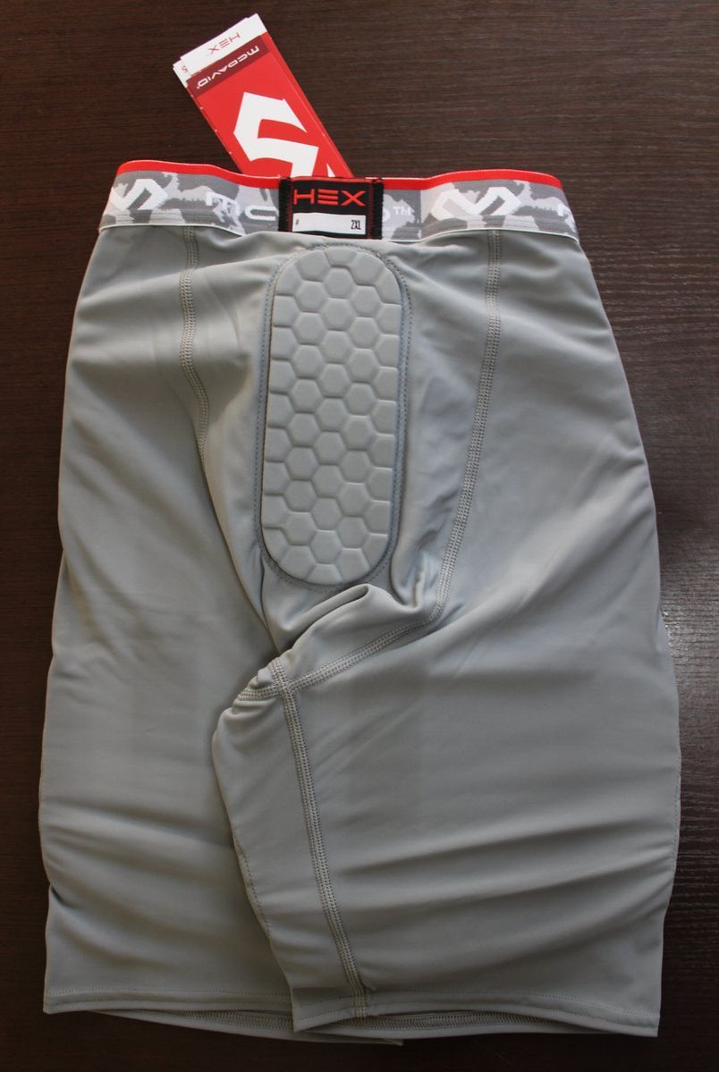 Шорти компресійні з захистом McDavid 7991 Hex Dual-Density Thudd Compression Shorts Grey, 2XL, В наявності, доставка 1-2 дні