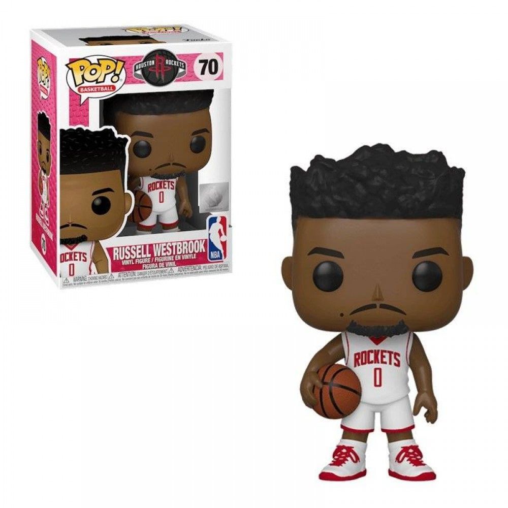 Колекційна фігурка Funko Pop NBA Russell Westbrook #70 - Houston Rockets White (46680), 4'' (10 см), В наявності, доставка 1-2 дні
