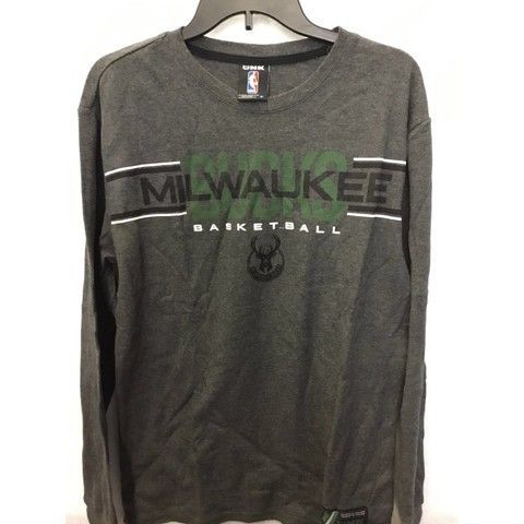 Кофта лонгслів UNK NBA Milwaukee Bucks Grey, XL, В наявності, доставка 1-2 дні