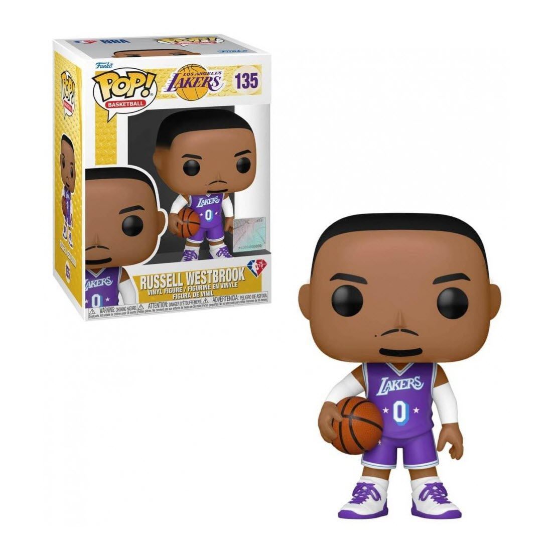 Колекційна фігурка Funko Pop NBA Russell Westbrook #135 - Los Angeles Lakers Purple (59266), 4'' (10 см), В наявності, доставка 1-2 дні