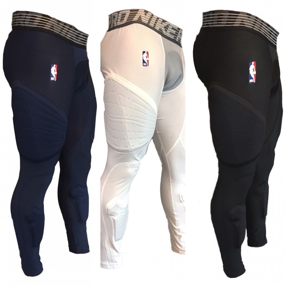 Лосіни компресійні з захистом Nike Pro Hyperstrong NBA Basketball Compression Padded 3/4 Pants Black 881963-010, 3XL-T (3XL-Tall), В наявності, доставка 1-2 дні