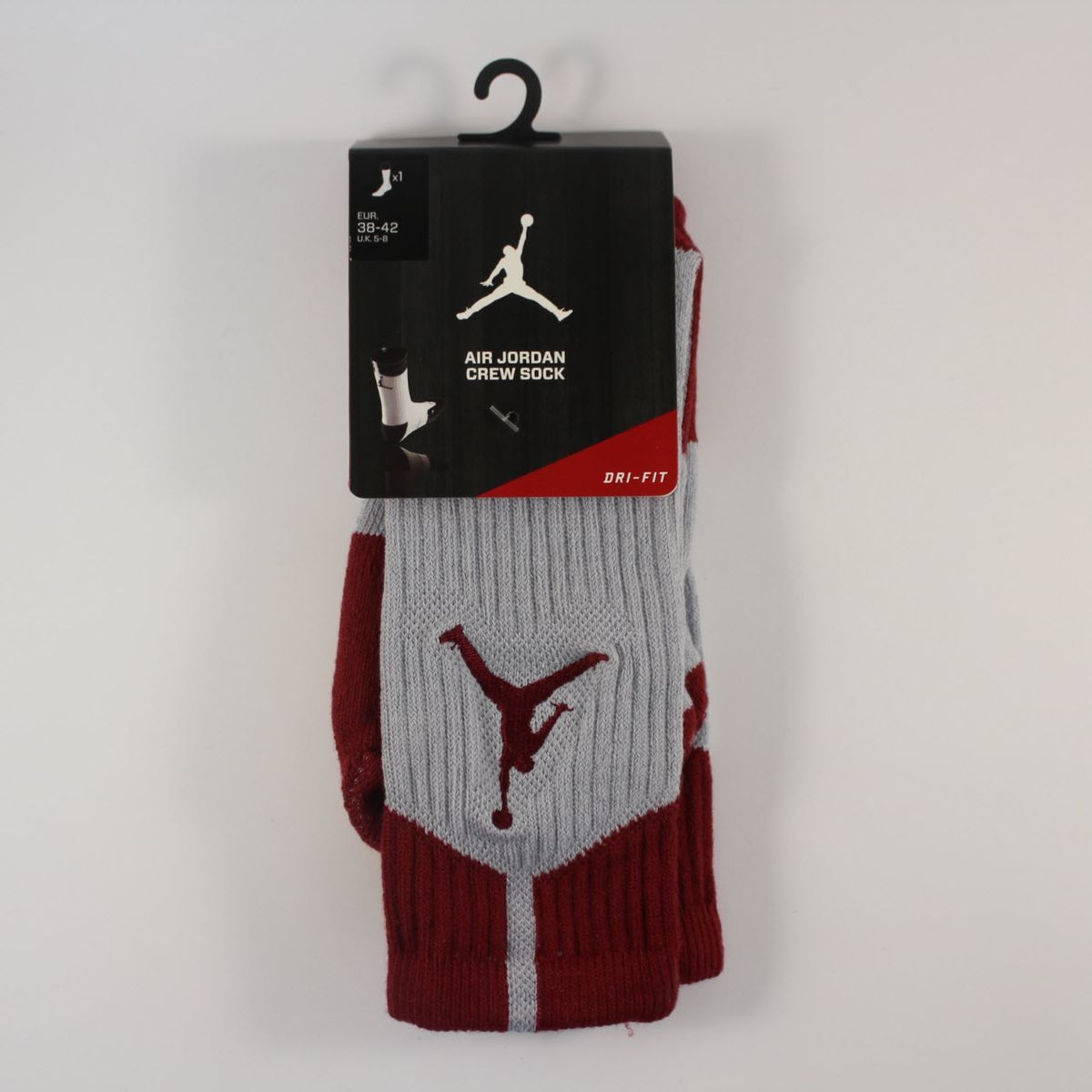 Шкарпетки баскетбольні Jordan Dri-Fit Crew Basketball Socks Grey Red 530977-029, M (38-42), В наявності, доставка 1-2 дні