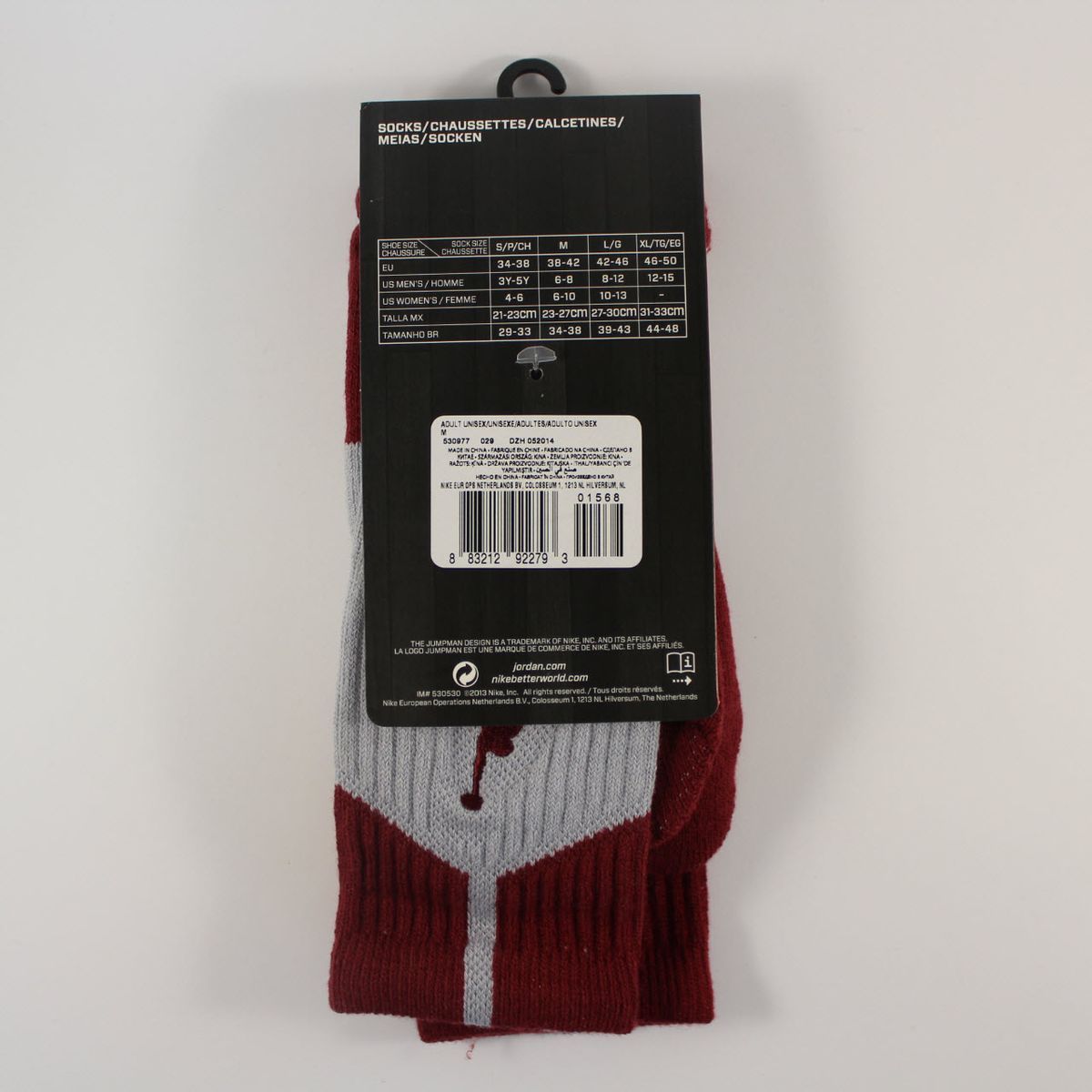 Шкарпетки баскетбольні Jordan Dri-Fit Crew Basketball Socks Grey Red 530977-029, M (38-42), В наявності, доставка 1-2 дні