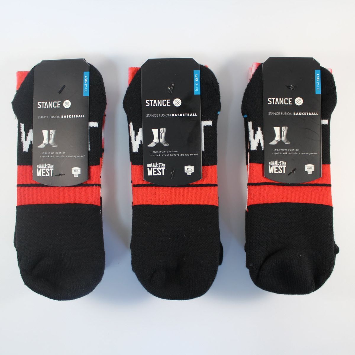 Шкарпетки баскетбольні Stance NBA All-Star West Crew Basketball Socks Black Red M9944ALW-RED, L (42-46), В наявності, доставка 1-2 дні