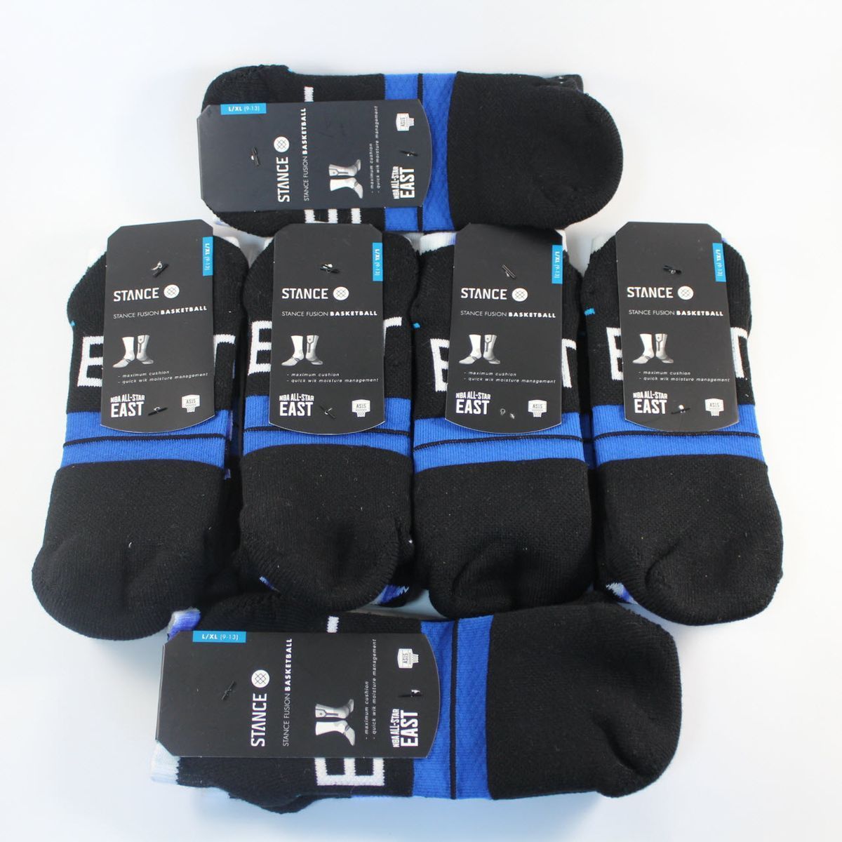 Шкарпетки баскетбольні Stance NBA All-Star East Crew Basketball Socks Black Blue M9944ALE-BLU, L (42-46), В наявності, доставка 1-2 дні