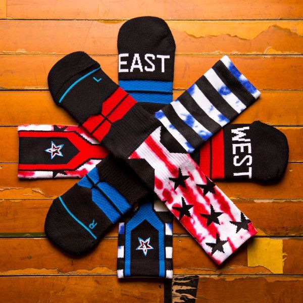 Шкарпетки баскетбольні Stance NBA All-Star East Crew Basketball Socks Black Blue M9944ALE-BLU, L (42-46), В наявності, доставка 1-2 дні