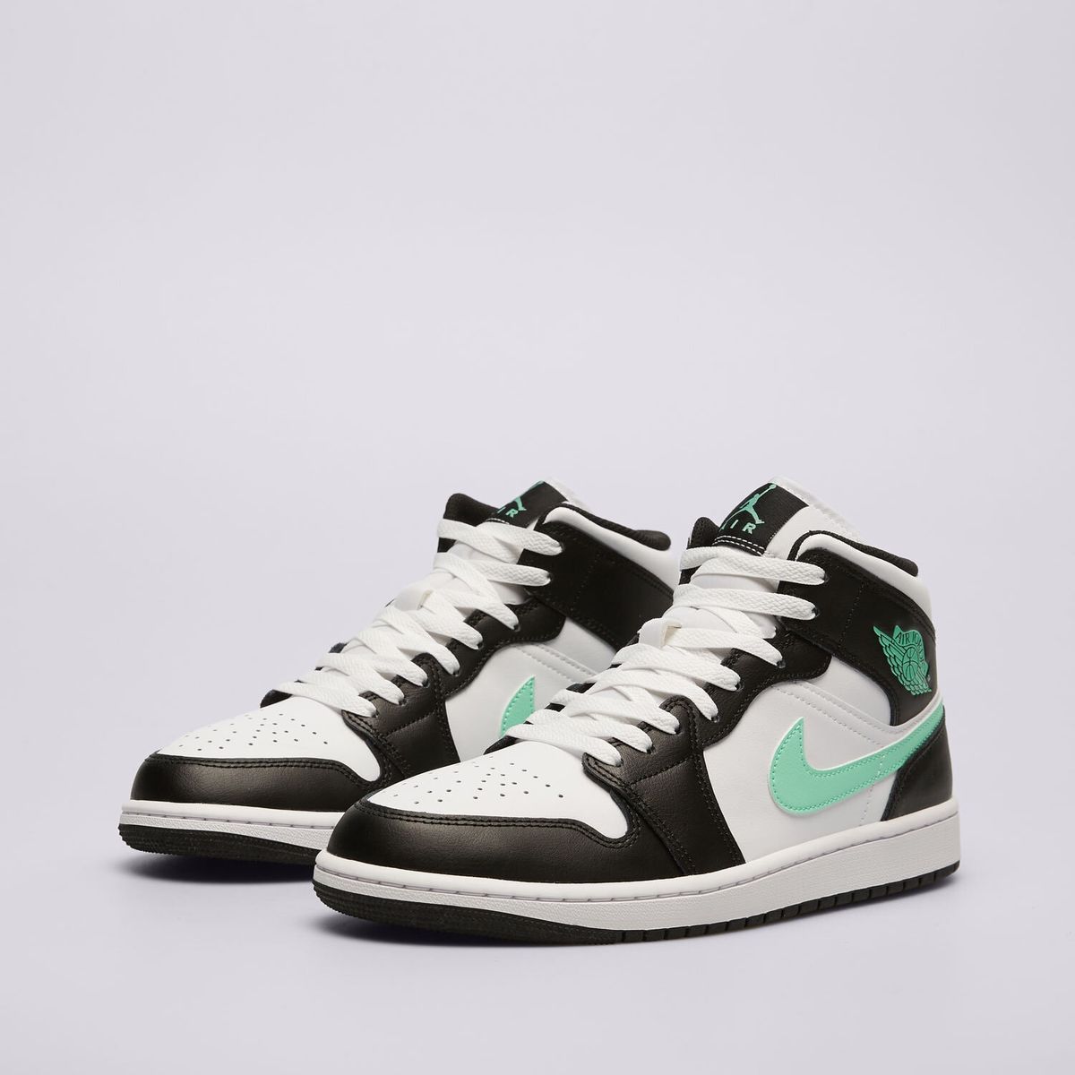 Кросівки Jordan 1 Mid White Green Glow DQ8426-103, 45, В наявності, доставка 1-2 дні