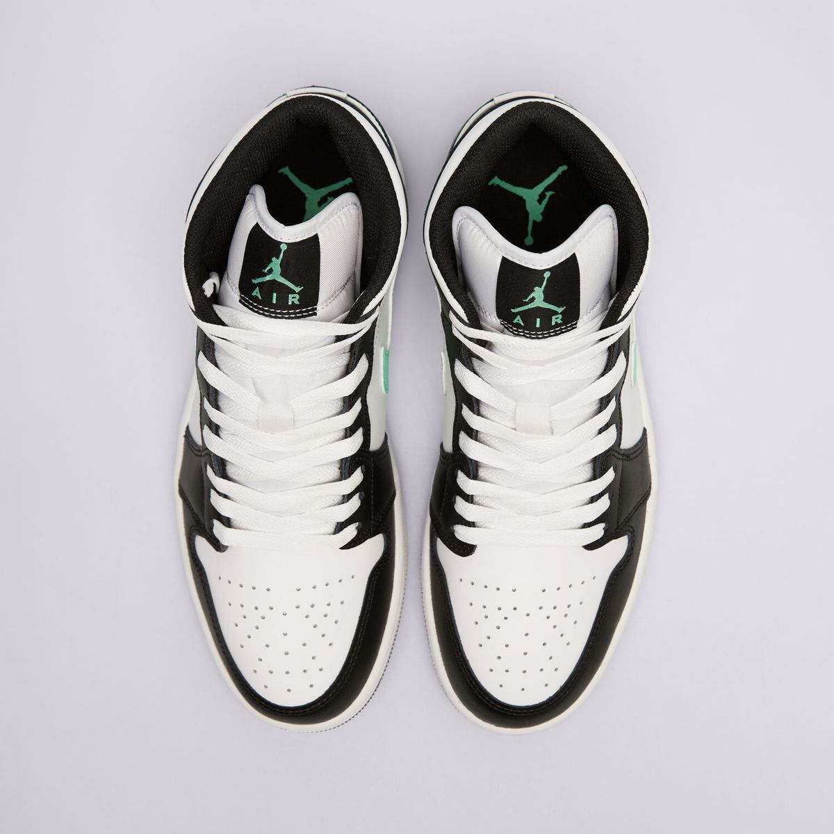 Кросівки Jordan 1 Mid White Green Glow DQ8426-103, 45, В наявності, доставка 1-2 дні