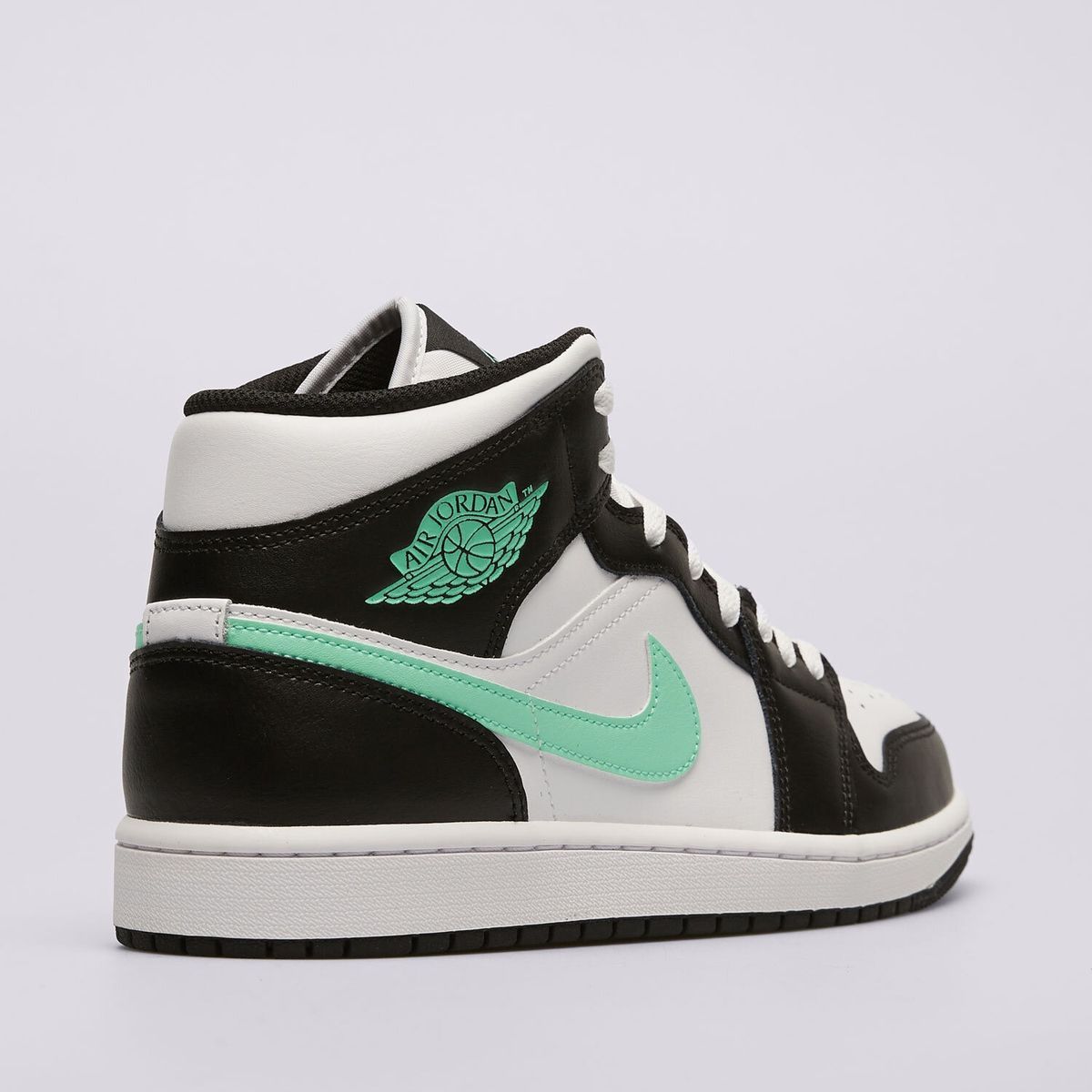 Кросівки Jordan 1 Mid White Green Glow DQ8426-103, 45, В наявності, доставка 1-2 дні