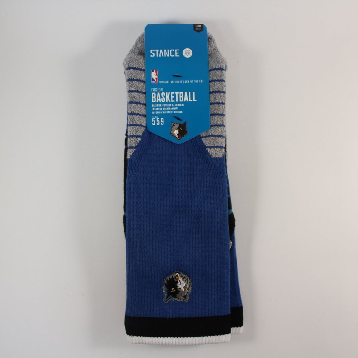Шкарпетки баскетбольні Stance NBA Minnesota Timberwolves Logo Crew Basketball Socks Blue M559C5LCWO-BLU, L (42-46), В наявності, доставка 1-2 дні