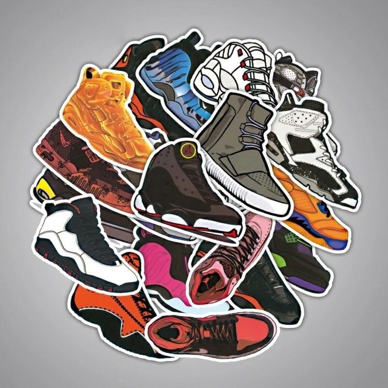 Набор стикеров - кроссовки (100 наклеек), OneSize