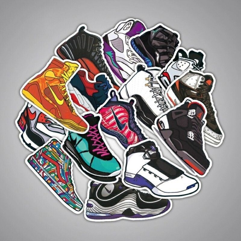 Набір стікерів - кросівки (100 наклейок), OneSize