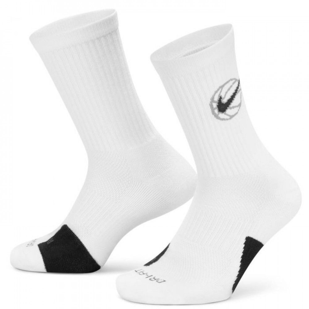 Шкарпетки баскетбольні Nike Elite Everyday Dri-Fit Basketball 3Pk Crew Socks Multicolor DA2123-902 (3 пари), XL (46-50), В наявності, доставка 1-2 дні