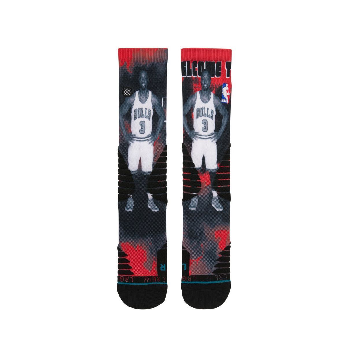Шкарпетки баскетбольні Stance NBA Dwayne Wade Chicago Bulls Crew Basketball Socks Red Black M559D6DWA-RED, L (42-46), В наявності, доставка 1-2 дні